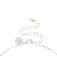 Silver Plated Thin Cubic Zirconia Letter M Necklace - link has visual effect only