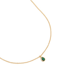 Gold Plated May Emerald Birthstone Necklace - link has visual effect only