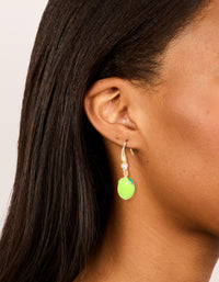 Gold Lime Cubic Zirconia Hook  Earrings - link has visual effect only