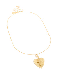 Gold Plated Cubic Zirconia Heart Cross Necklace - link has visual effect only