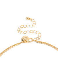 Gold Plated Cubic Zirconia Infinity & Cross Layered Necklace - link has visual effect only