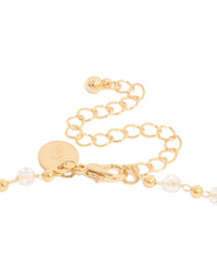 Gold Plated Dainty Beaded Rosary Cross Y-Necklace - link has visual effect only