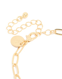 Gold Plated Cross & Heart Charms Bracelet - link has visual effect only