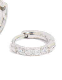 Kids Surgical Steel Cubic Zirconia Sleeper Earrings - link has visual effect only
