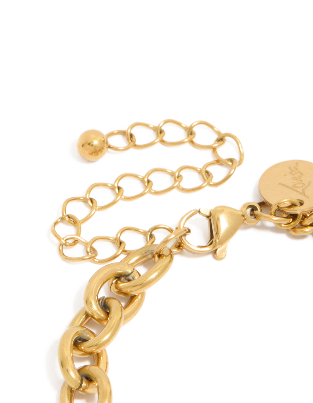 Waterproof Gold Plated Stainless Steel Heart Charm Bracelet