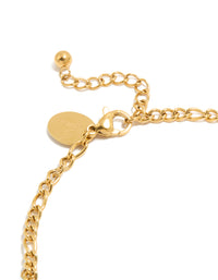 Waterproof Gold Plated Stainless Steel Aqua Beaded & Cubic Zirconia Droplets Anklet - link has visual effect only