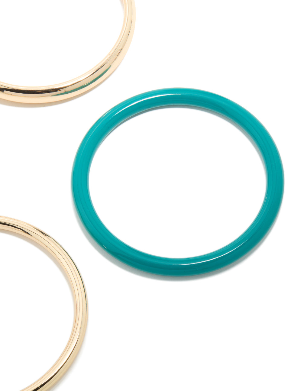 Gold, Brown & Blue Acrylic Bangles  4-Pack