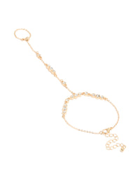 Gold Adjustable Hand Chain - link has visual effect only