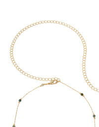 Gold Plated Multicoloured Semi Precious Stones  Beaded Waist Chain - link has visual effect only
