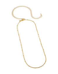 Gold Plated Layered Waist Chain - link has visual effect only