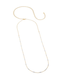 Gold Plated Mini Pearls Waist Chain - link has visual effect only
