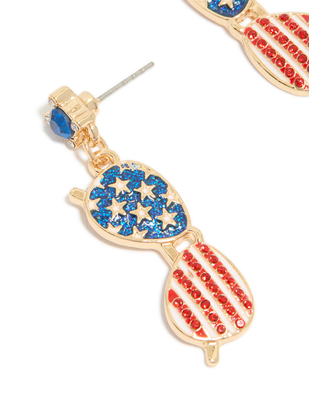 Gold USA Sunglasses Drop Earrings