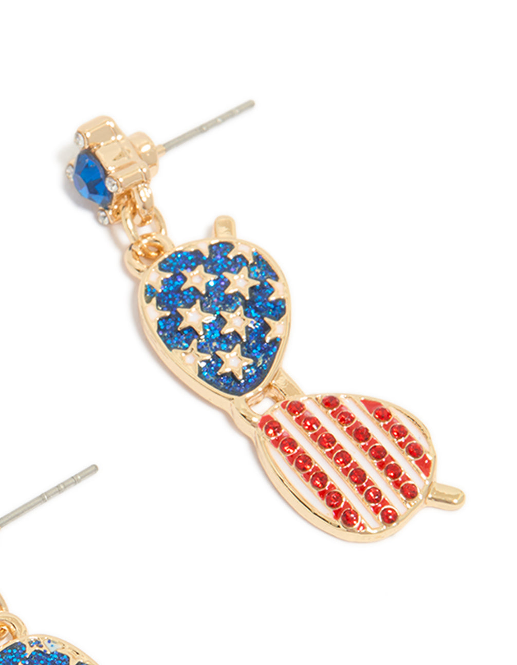 Gold USA Sunglasses Drop Earrings
