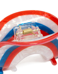 White Blue & Red Arch Claw Clip - link has visual effect only