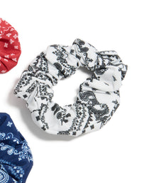 Blue Red & White Paisley Print Fabric Scrunchies 3-Pack - link has visual effect only