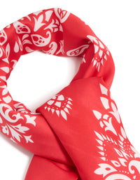 Red Paisley Print Fabric Scarf - link has visual effect only