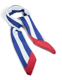 White Red & Blue Multi Stripe Fabric Scarf - link has visual effect only