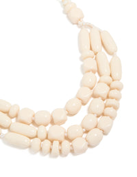 Cream Beaded Acrylic Yarn Necklace - link has visual effect only