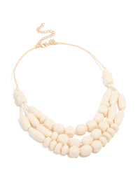 Cream Beaded Acrylic Yarn Necklace - link has visual effect only