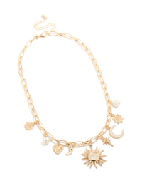 Gold Celestial Charm Necklace - link has visual effect only