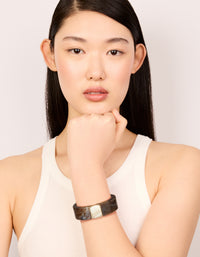 Brown & White Acrylic Square Wrist Cuff - link has visual effect only