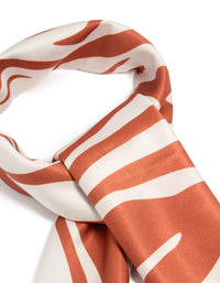 White & Orange  Lined Fabric Scarf - link has visual effect only