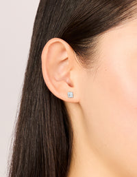 Surgical Steel 5 MM Cubic Zirconia Square Flat Back Studs - link has visual effect only
