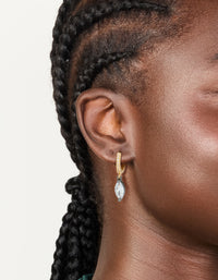 Mixed Metal Plated Cubic Zirconia Oval Huggie Drop Earrings - link has visual effect only