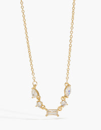 Gold Plated Mixed Shaped Cubic Zirconia Necklace - link has visual effect only
