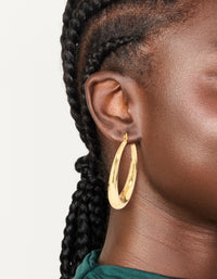 Gold Plated Thick Thin Hoop Earrings - link has visual effect only