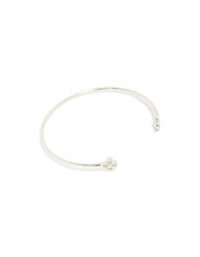 Silver Plated Cubic Zirconia Flower Wrist Cuff - link has visual effect only