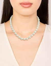 Silver Plated Pearl & Diamante Rondell Necklace - link has visual effect only