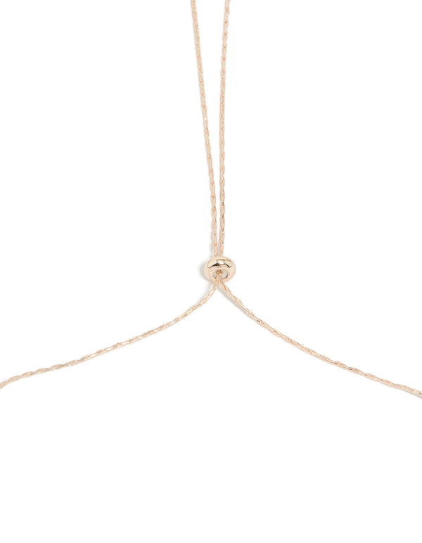Rose Gold Plated Molten Beads  & Freshwater Pearls Adjustable Necklace