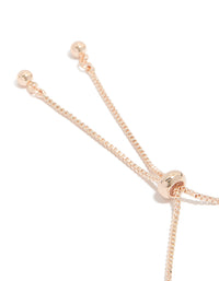 Showcasing floral rose gold plated cubic zirconia toggle bracelet closure detail view - link has visual effect only