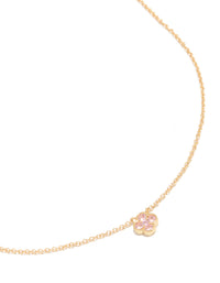 Gold Plated Rose October Flower Necklace - link has visual effect only