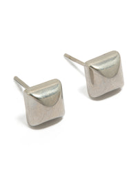 Discover these mens waterproof stainless steel studded earrings crafted from silver material with stud closure front view - link has visual effect only