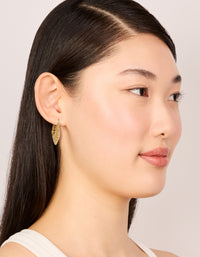 Gold Plated Boho Patterned Hoop Earrings - link has visual effect only