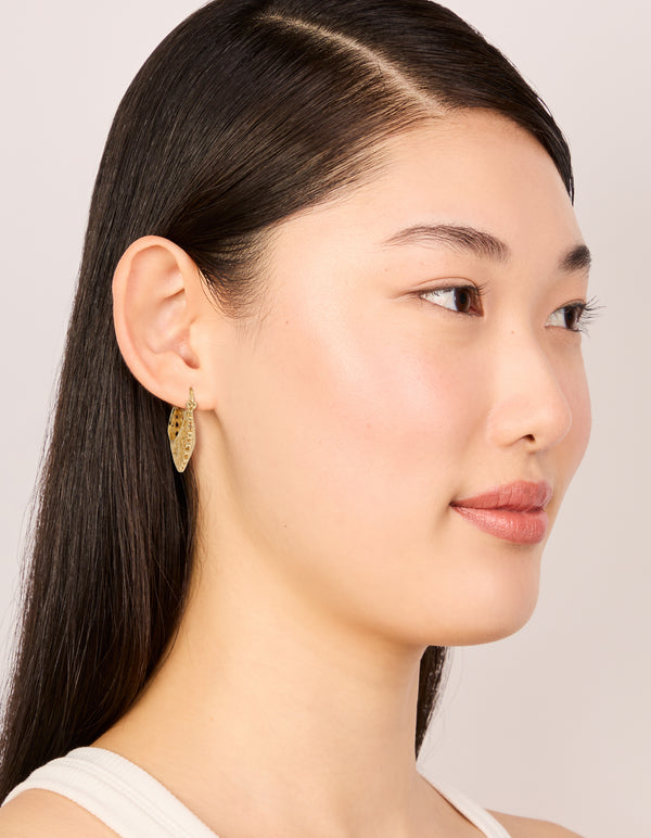 Gold Plated Boho Patterned Hoop Earrings