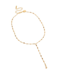 Gold Plated Multicoloured Cubic Zirconia Circle Detailed Charms Y-Necklace - link has visual effect only