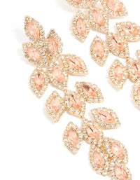 Gold Diamante Gleaming Pear Drop Earrings - link has visual effect only