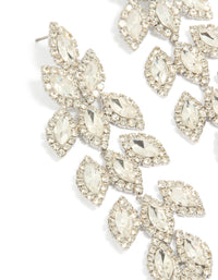 Silver Diamante Gleaming Pear Drop Earrings - link has visual effect only