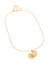 Gold Plated Shell Mary Locket Necklace - link has visual effect only