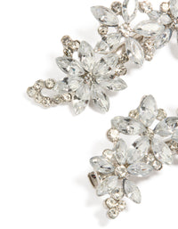 Crafted with silver diamante clips flower design in a pack detail view - link has visual effect only