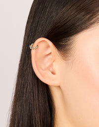 Gold Plated Titanium Blue Cubic Zirconia Vine Clicker Ring - link has visual effect only