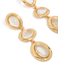 Gold Plated Statement Clear Circle Drop Earrings - link has visual effect only