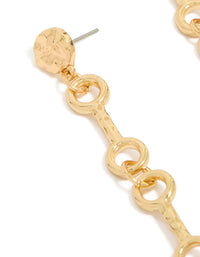 Gold Plated Molten Chain Long Drop Earrings - link has visual effect only