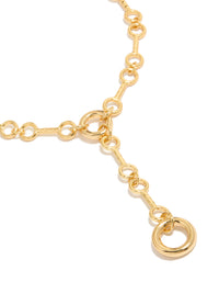 Gold Plated Multi Organic Circle Y-Necklace - link has visual effect only