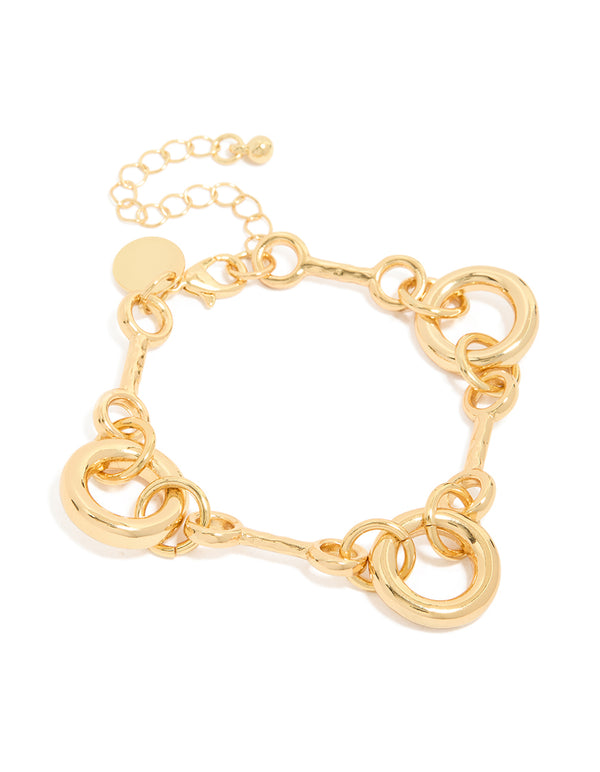 Gold Plated Circle Chain Bracelet