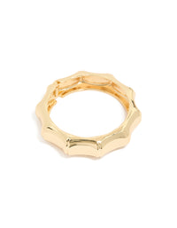 Gold Plated  Bamboo Statement Bangle - link has visual effect only