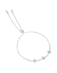 Silver Plated Cubic Zirconia Blue Flower Toggle Bracelet - link has visual effect only